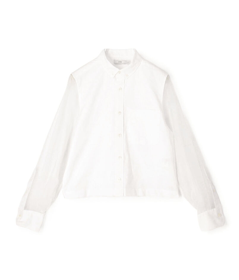 HYKE OXFORD SHEER/S SHIRT シアースリーブシャツ