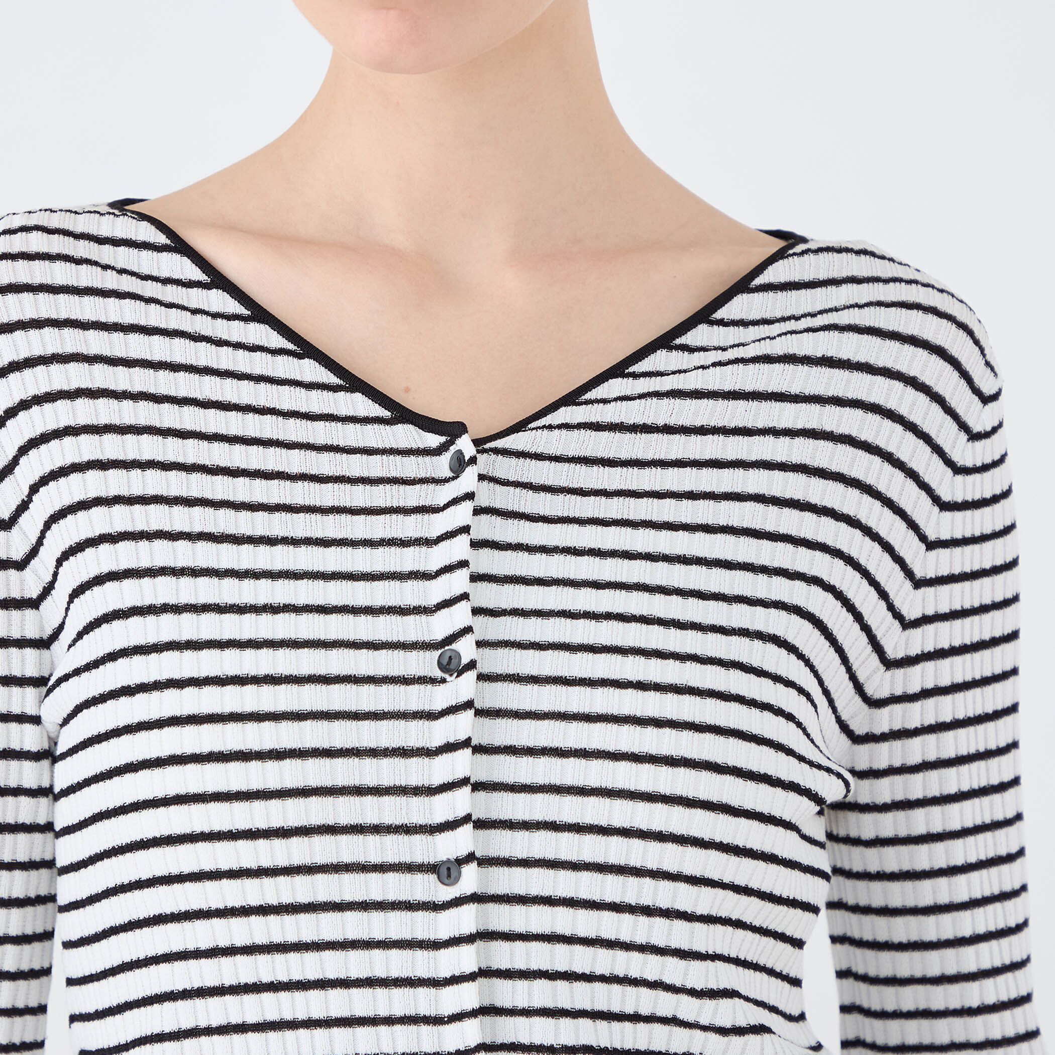 ランダムリブボーダー ショートカーディガン｜トゥモローランド 公式通販