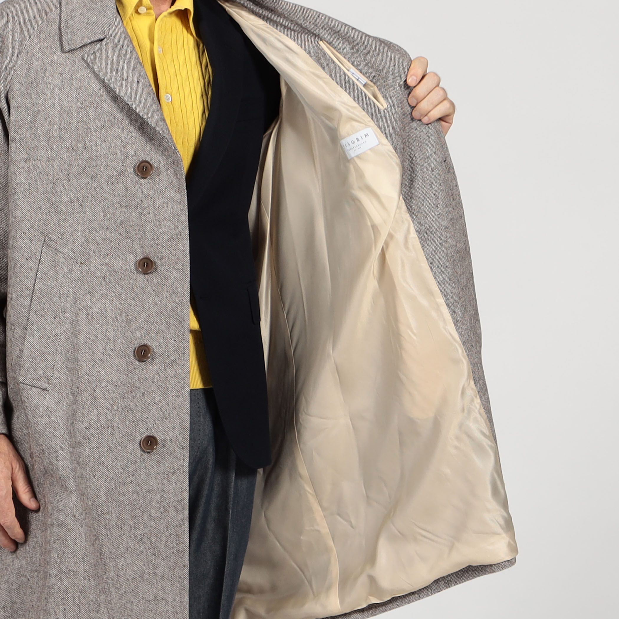 別注】De Petrillo ウールシルクナイロン バルカラーコート