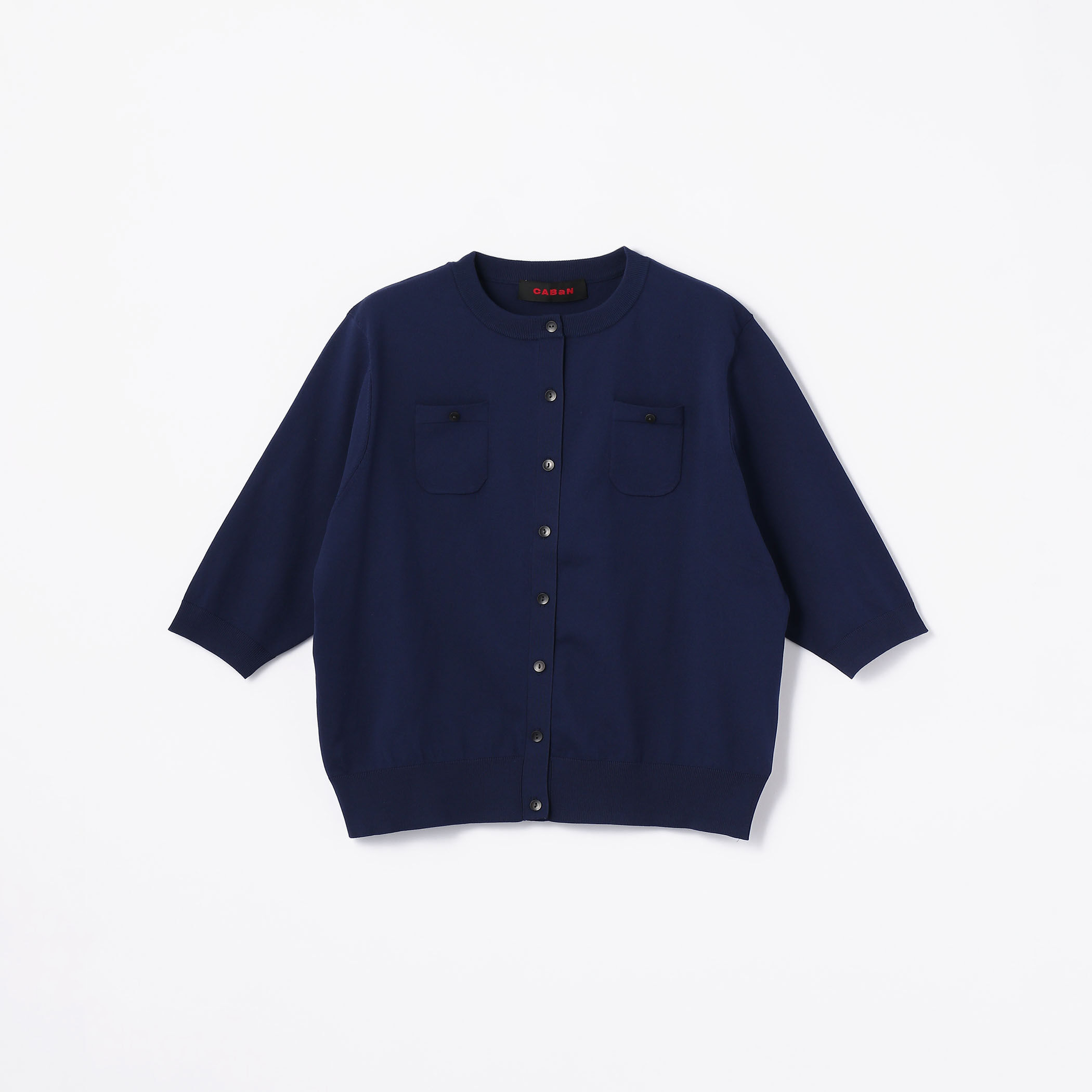 □ファインポリエステル ハーフスリーブポケットカーディガン