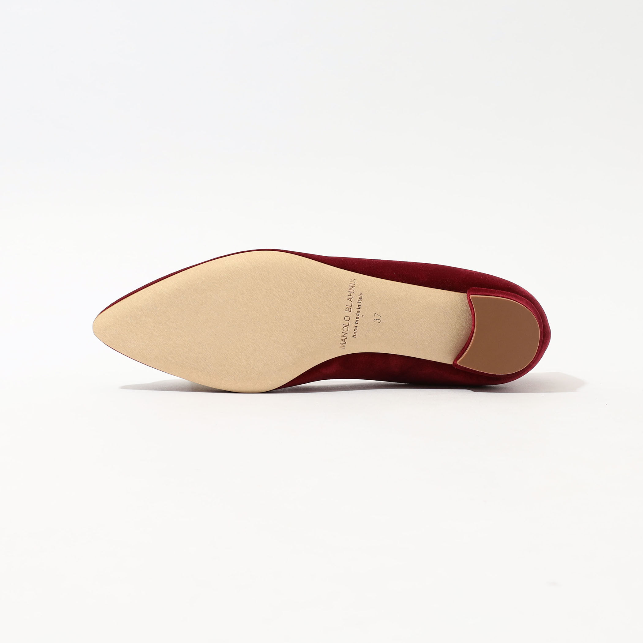 MANOLO BLAHNIK HANGISIFLAT ベルベット ビジューパンプス