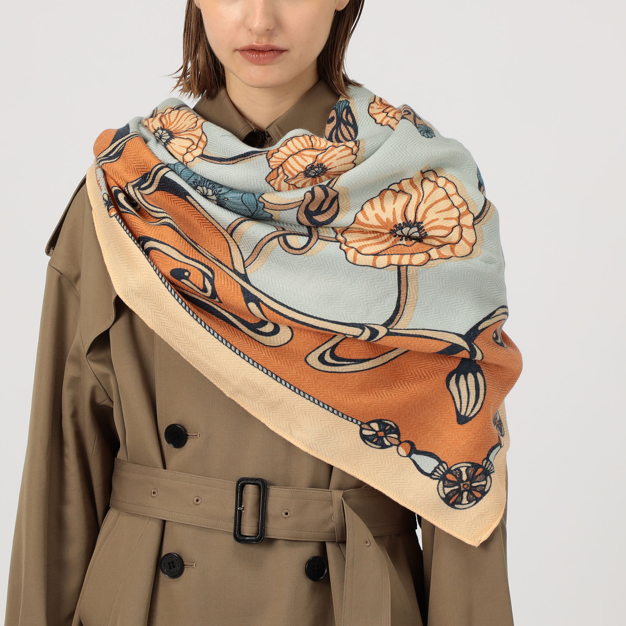 【美品】manipuri FLOWER スカーフ トゥモローランド　別注品 別注】MANIPURI FLOWER スカーフ｜トゥモローランド 公式通販