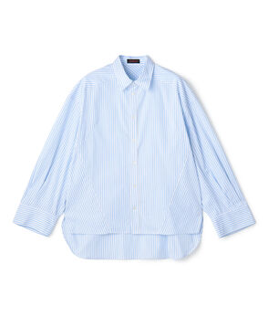 コットン ロンドンストライプ ボリュームシャツ