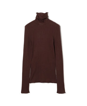 コットンシルクリブ タートルネックプルオーバー