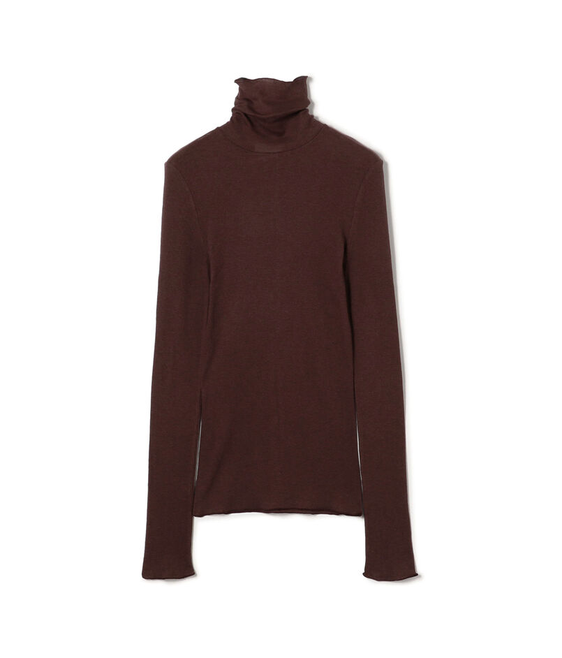コットンシルクリブ タートルネックプルオーバー