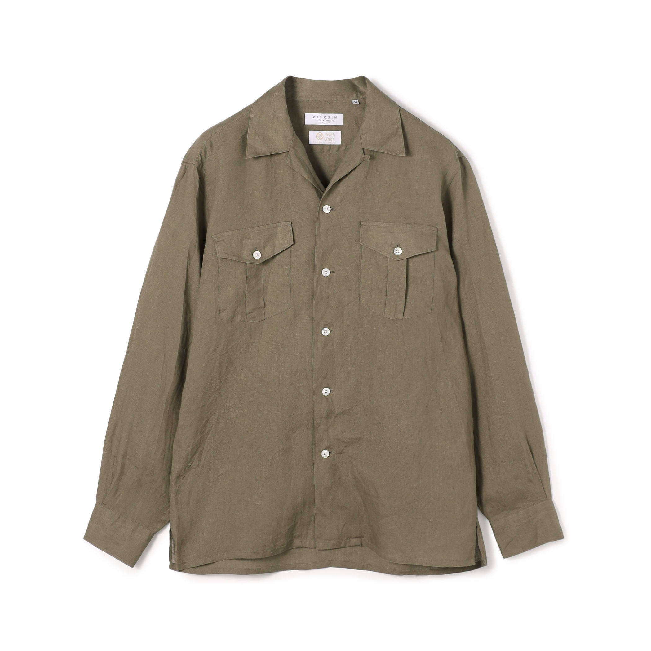 アイリッシュリネン ダブルポケット ロングスリーブシャツ
