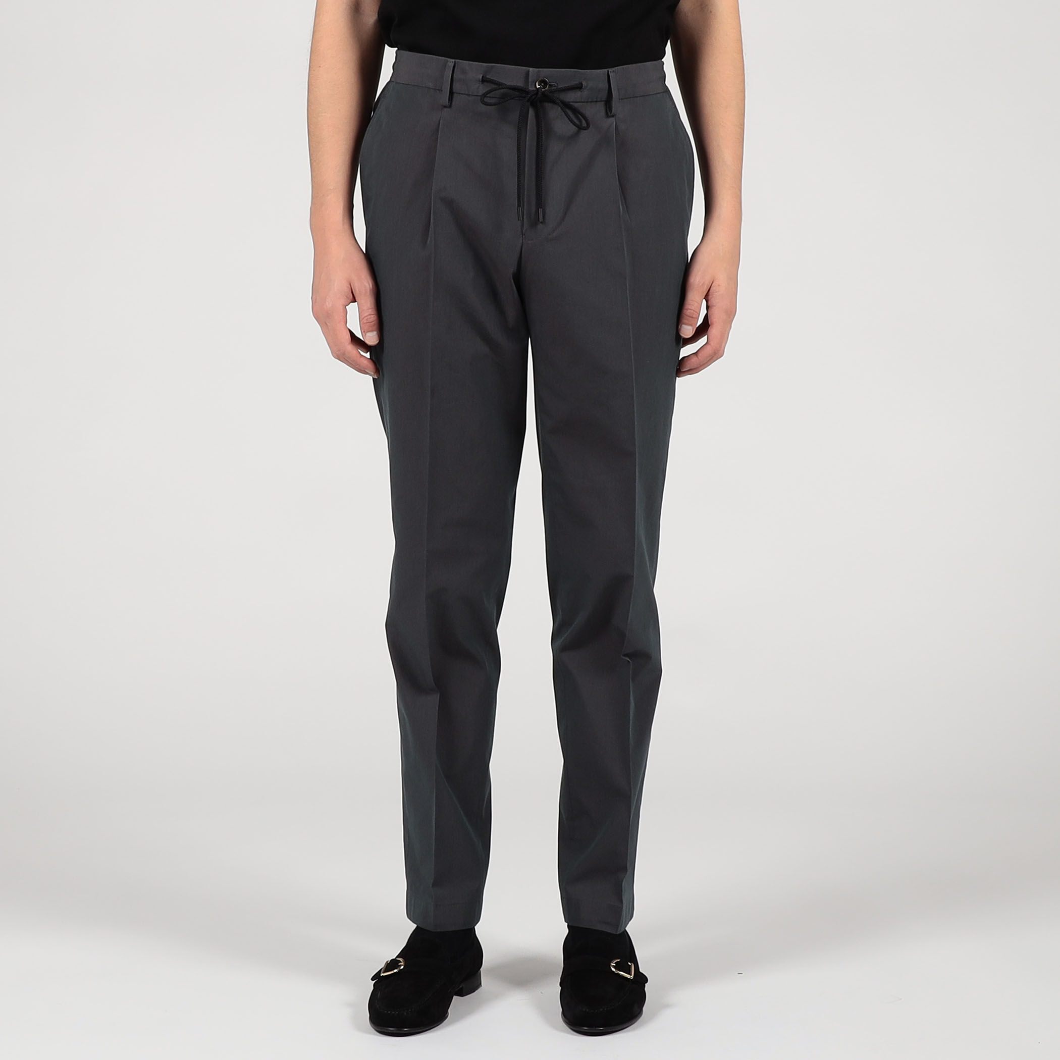 コットンナイロンシャンブレー 1プリーツ イージースラックス FABRICA