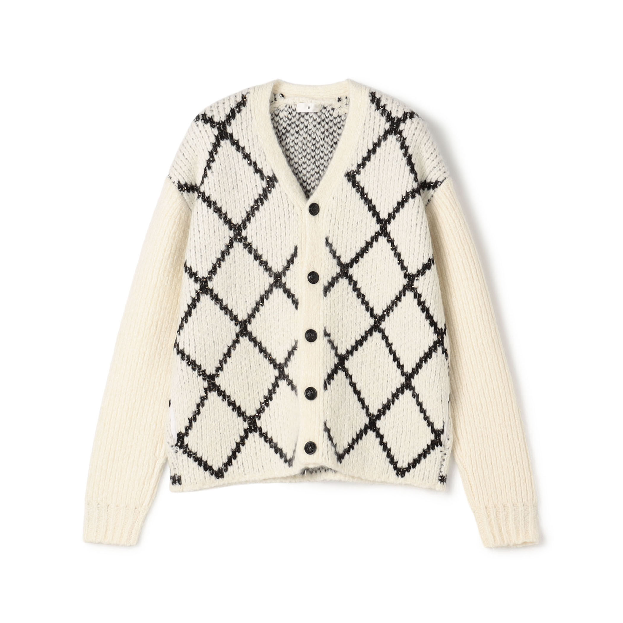 カシミヤ モノトーンアーガイルVネックカーディガン｜トゥモローランド