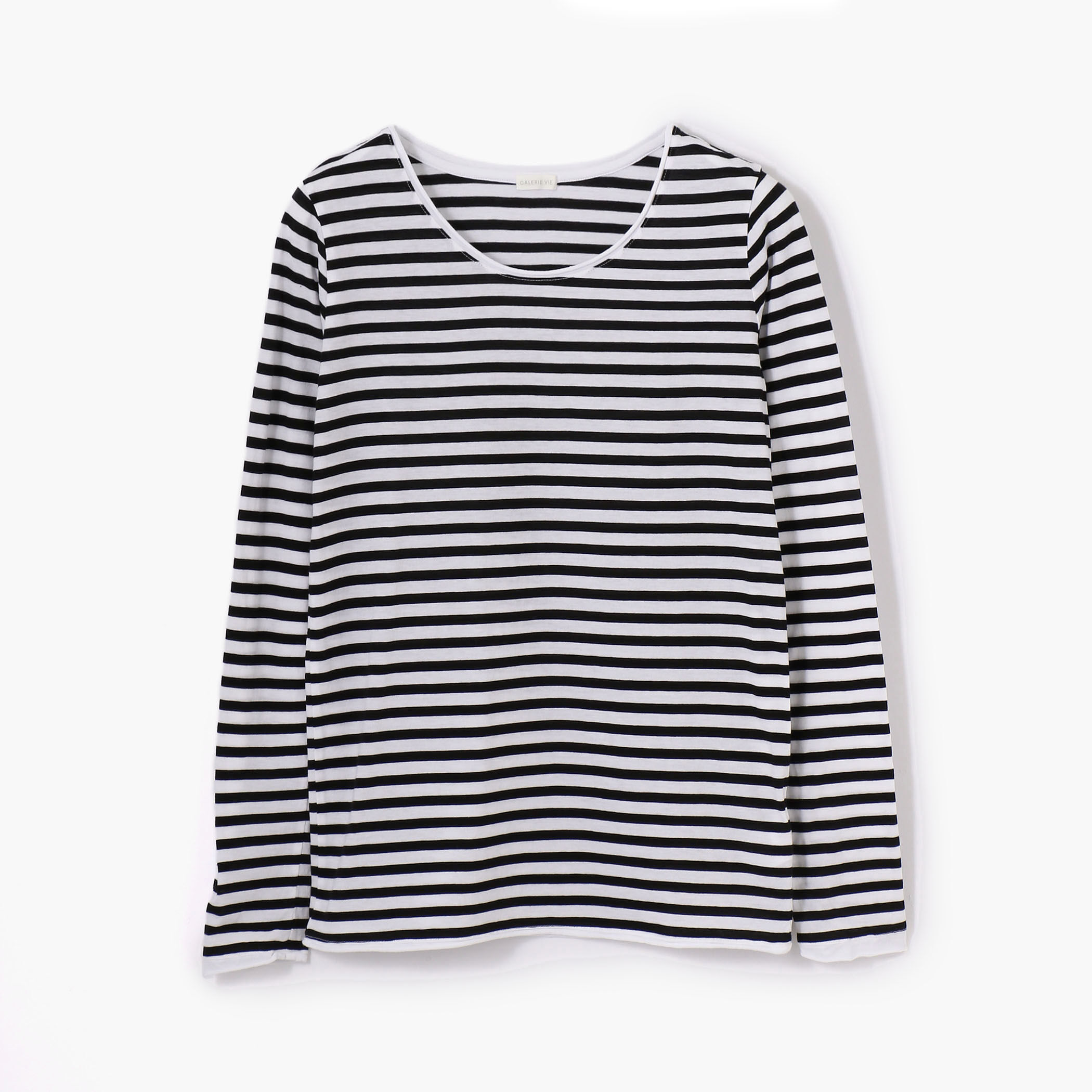GALERIE VIE◆長袖カットソー/S/コットン/WHT/ストライプ GALERIE VIE（ギャルリー・ヴィー）｜レディース｜半袖Tシャツ