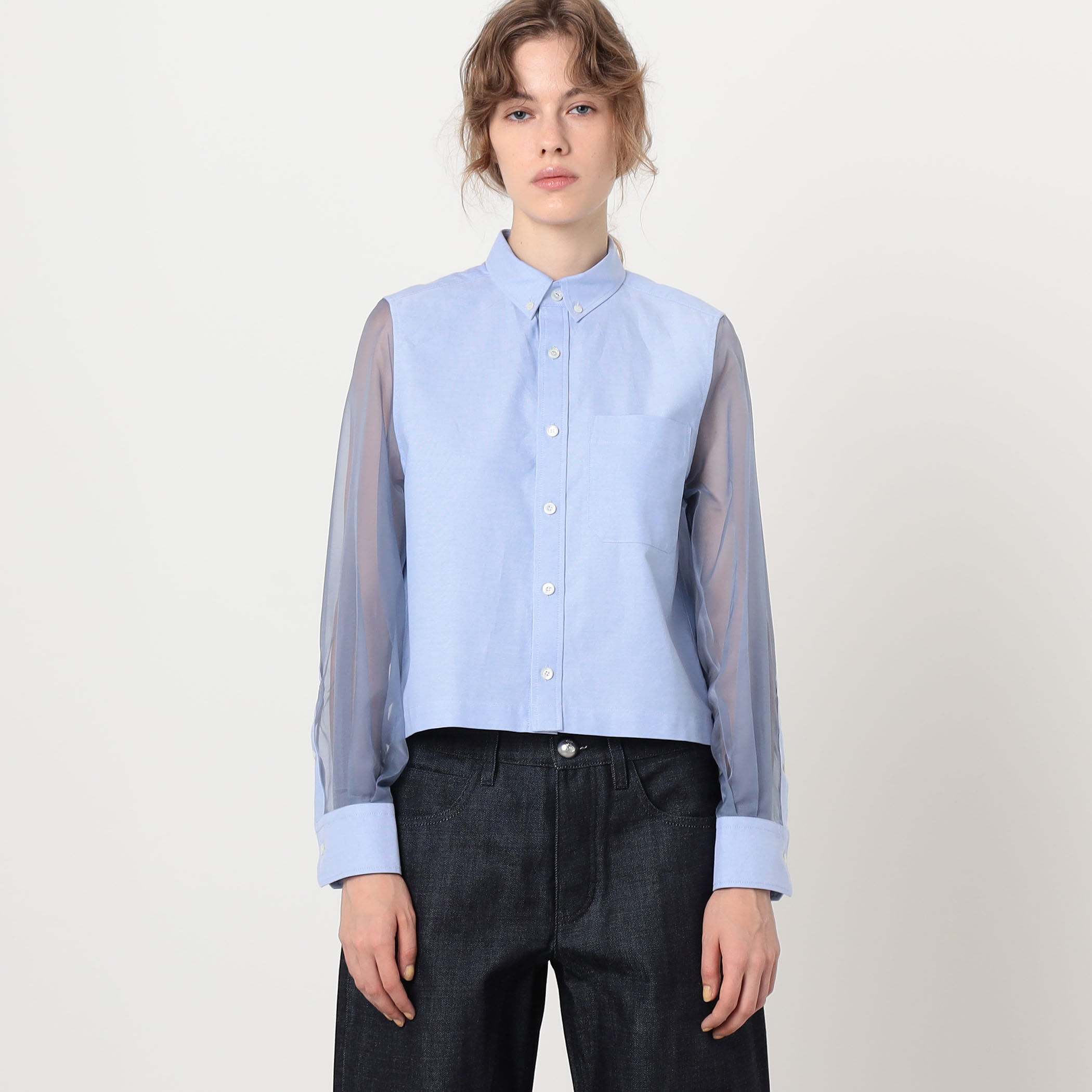 HYKE OXFORD SHEER/S SHIRT シアースリーブシャツ｜トゥモローランド