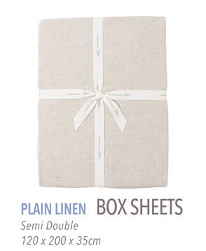 プレーンリネン ボックスシーツ（セミダブル）