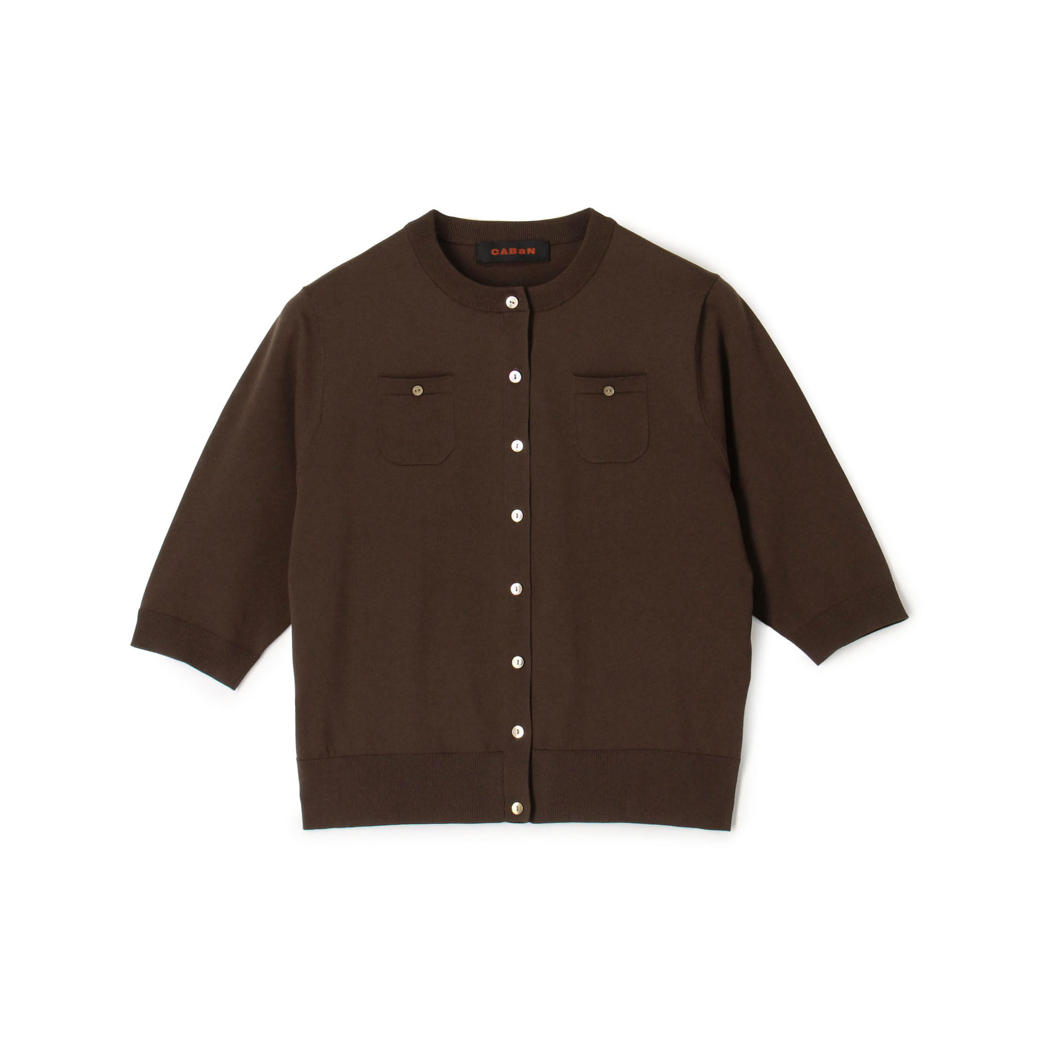 CABaN ファインポリエステル ハーフスリーブポケットカーディガン CABaN ファインポリエステル ハーフスリーブポケット