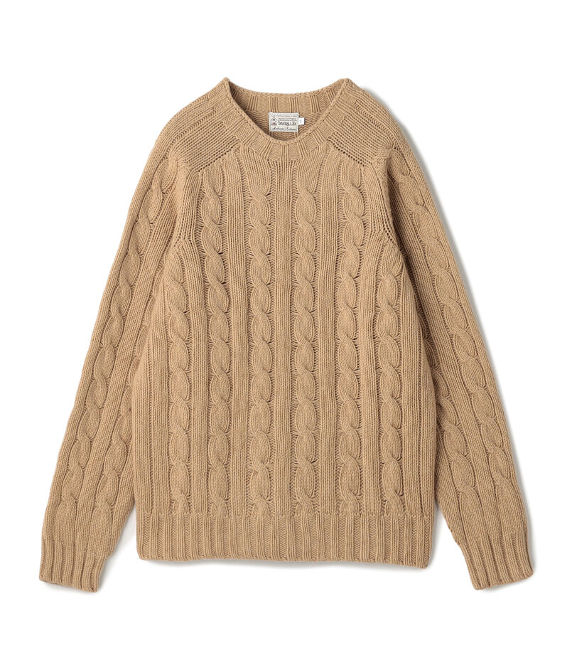 INVERALLAN ウールケーブル クルーネックプルオーバーニット