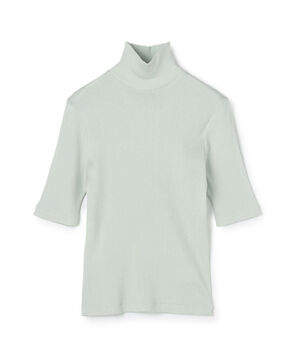 シルクコットンリブ ハーフスリーブプルオーバー