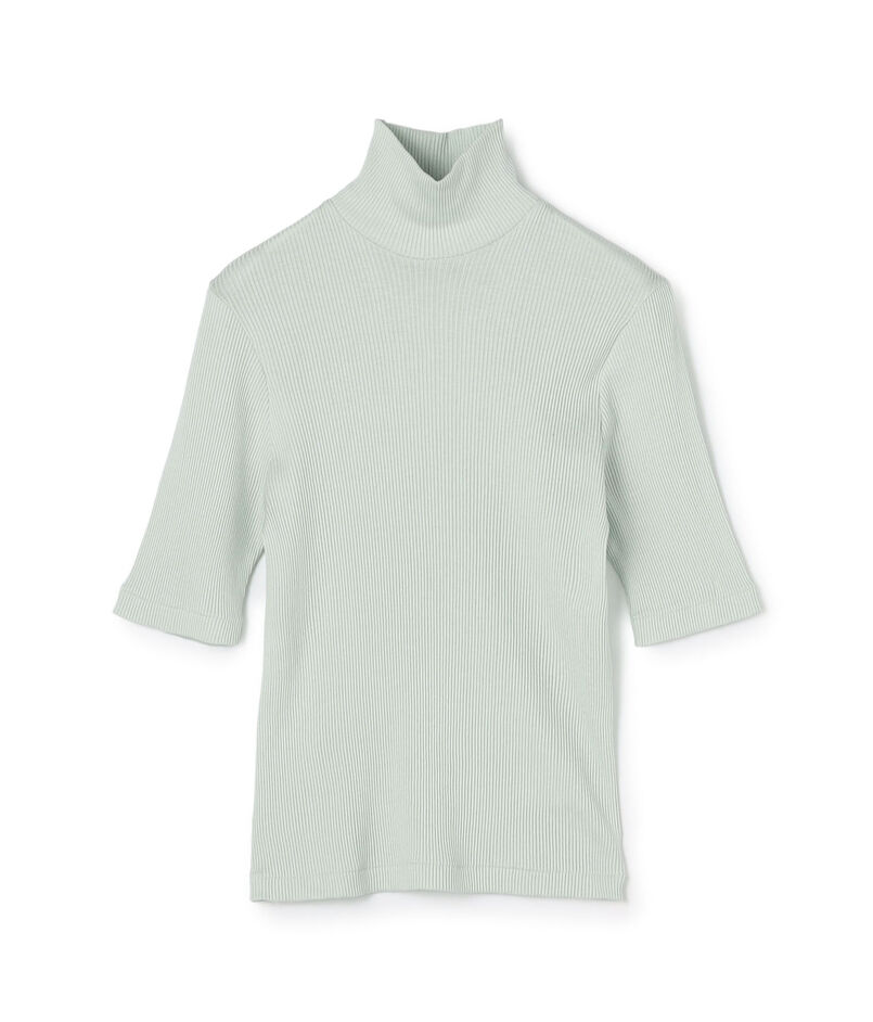 シルクコットンリブ ハーフスリーブプルオーバー