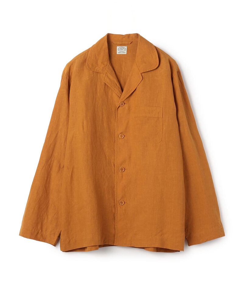 80リネン パジャマカラー オーバーシャツ