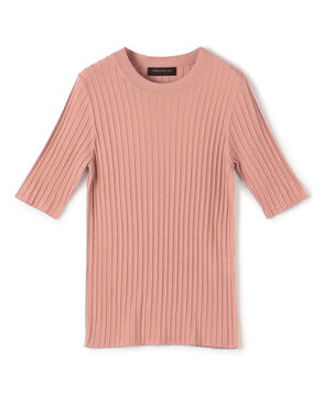 カシミヤシルクリブ ハーフスリーブプルオーバー