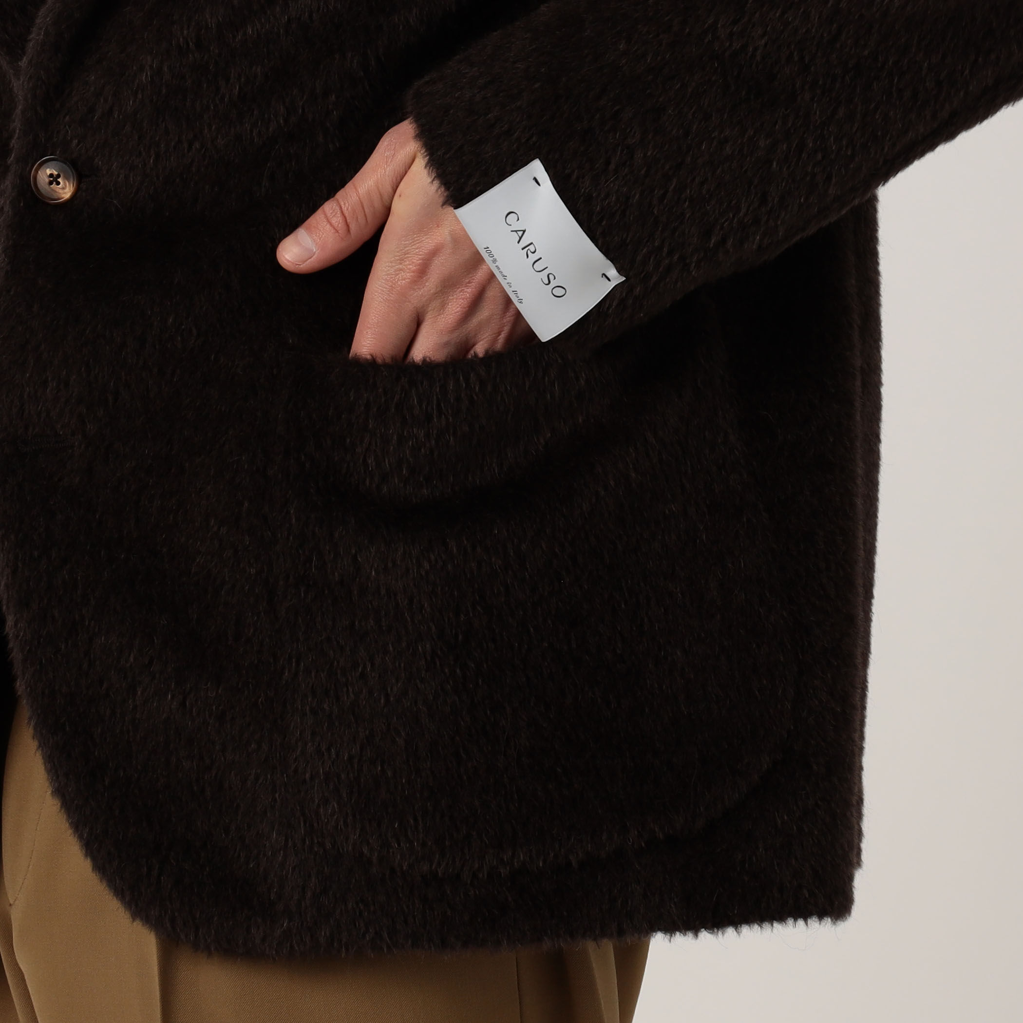 CARUSO カルーゾ　アルパカコート　トゥモローランド 購入 CARUSO アルパカウール シングルブレステッド 2Bジャケットコート