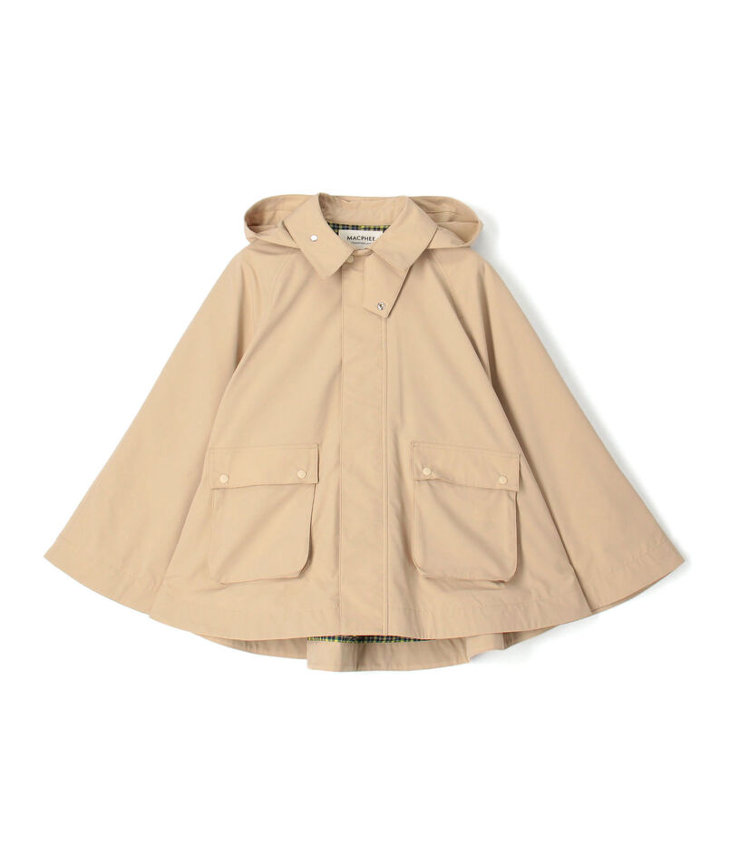 ポリエステル フーデッドポンチョ