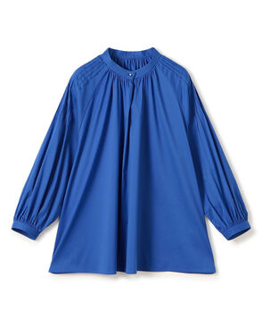 ストレッチブロード ピンタックスリーブブラウス