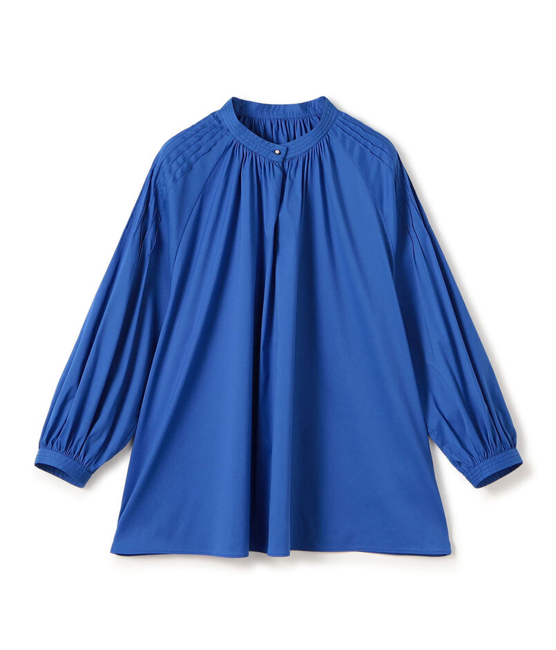 ストレッチブロード ピンタックスリーブブラウス