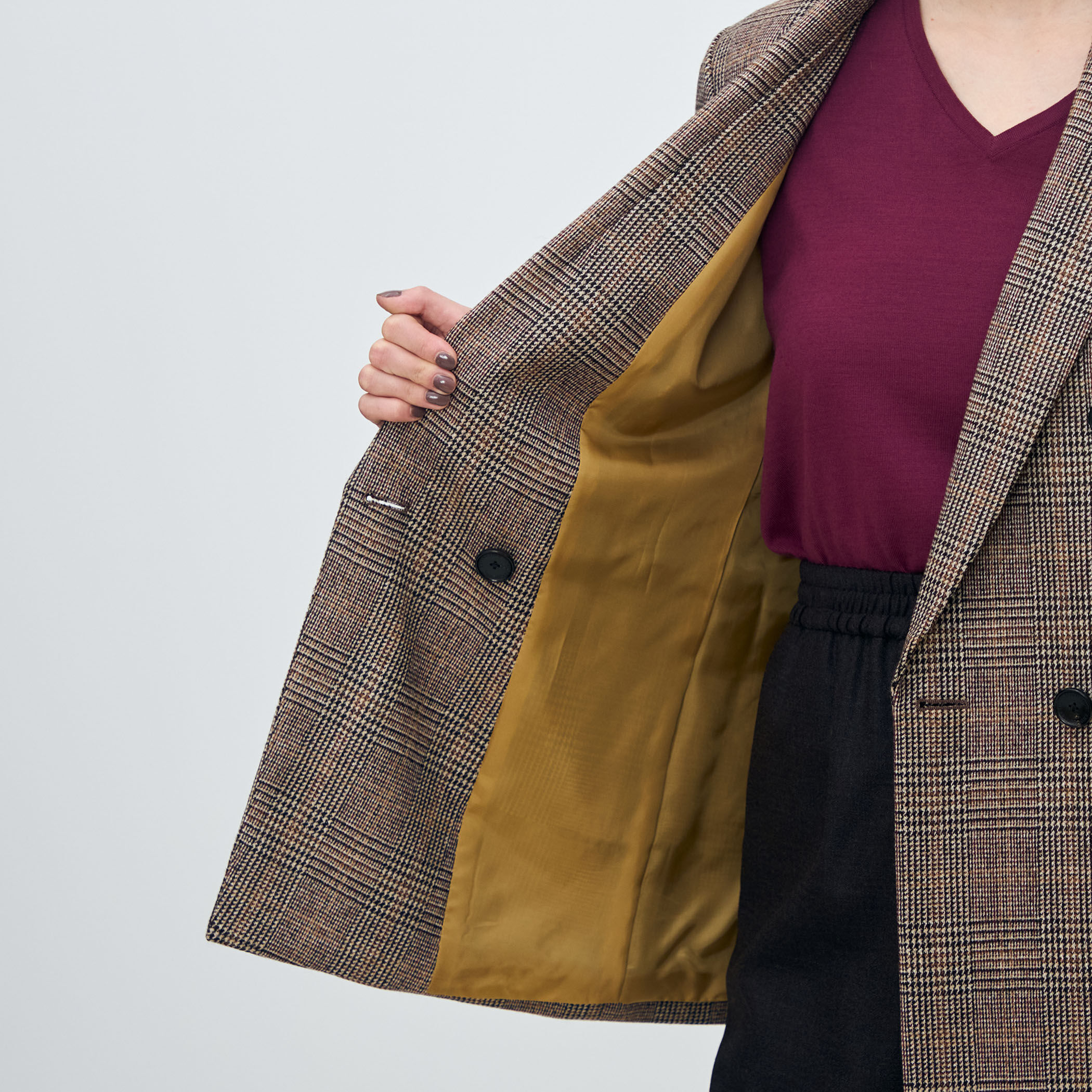 TOMORROWLAND チェック柄 ダブルブレストジャケット Tomorrowland