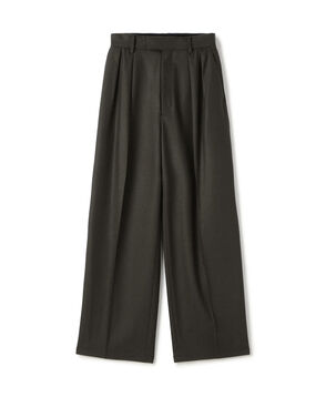 ウールメルトンポプリン 2タックワイドスラックス