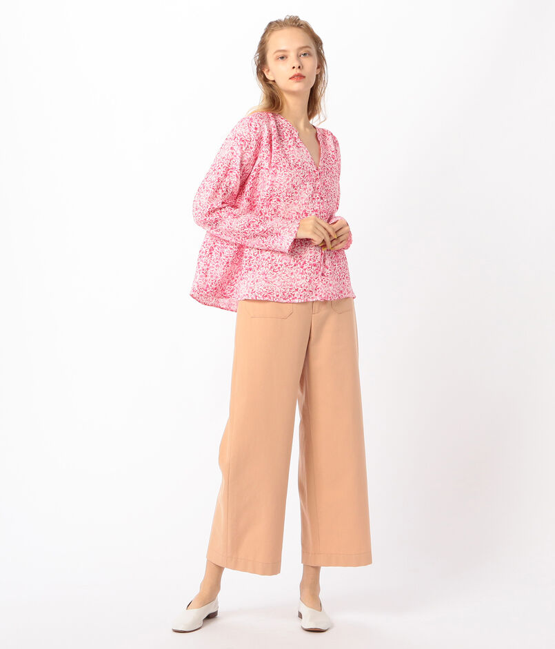 リネン Vネックタックシャツ｜トゥモローランド 公式通販