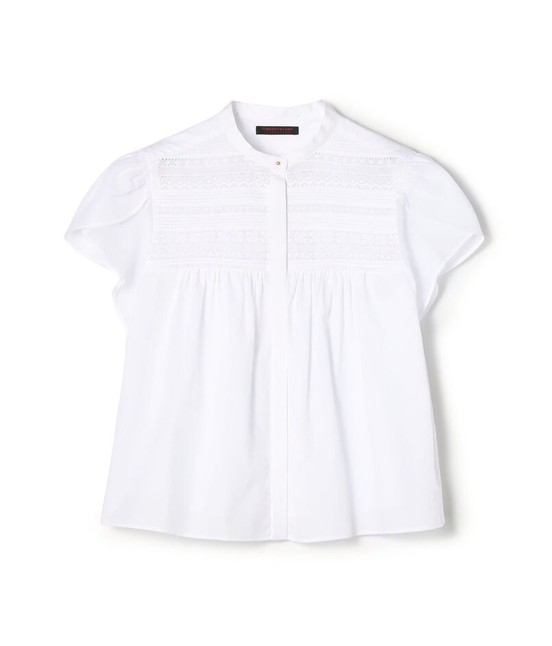 コットンコンビネーション ペタルスリーブブラウス