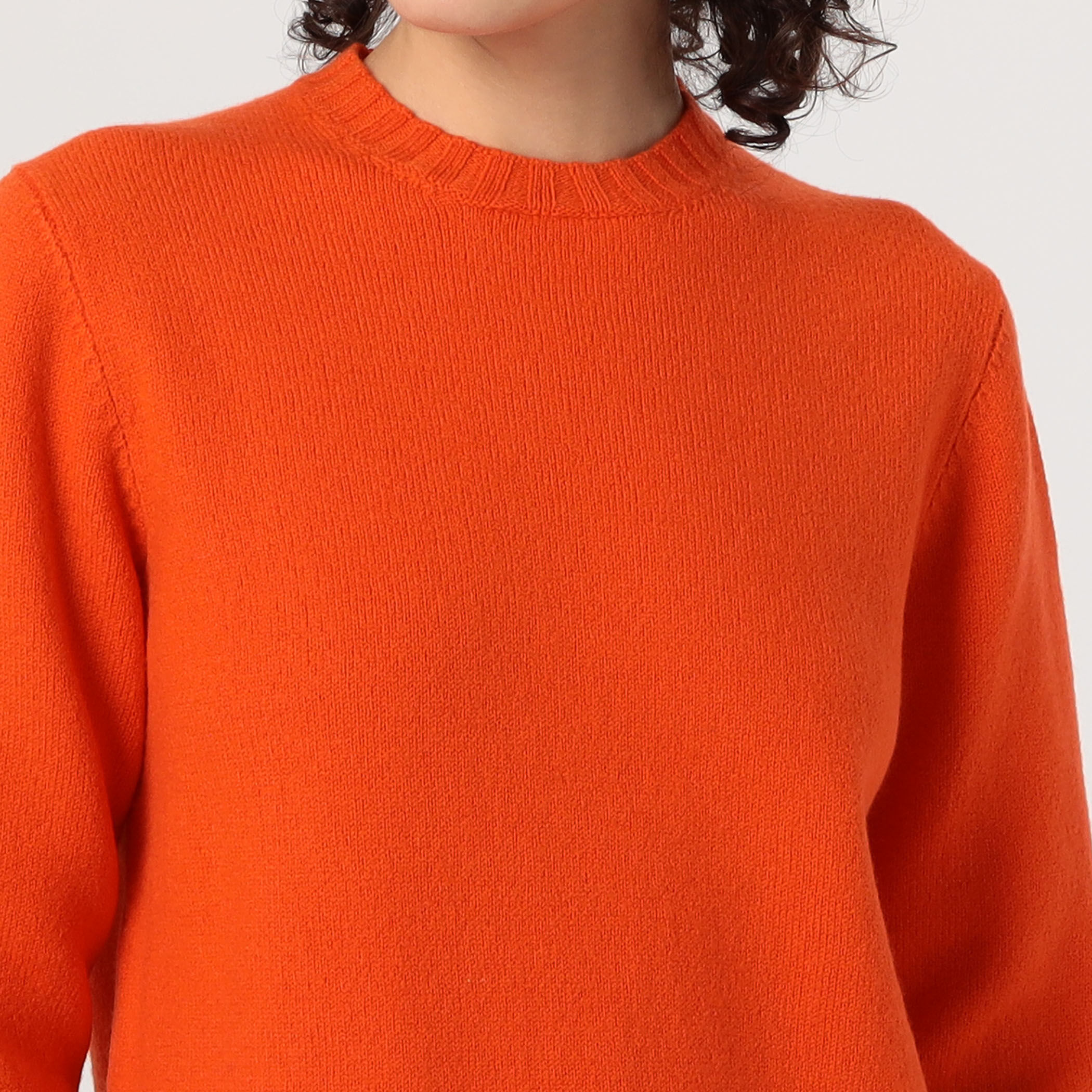 JIL SANDER Vネック オレンジカシミヤニット セーター