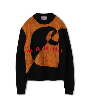 MARNI×CARHARTT WIP ロゴクルーネックセーター