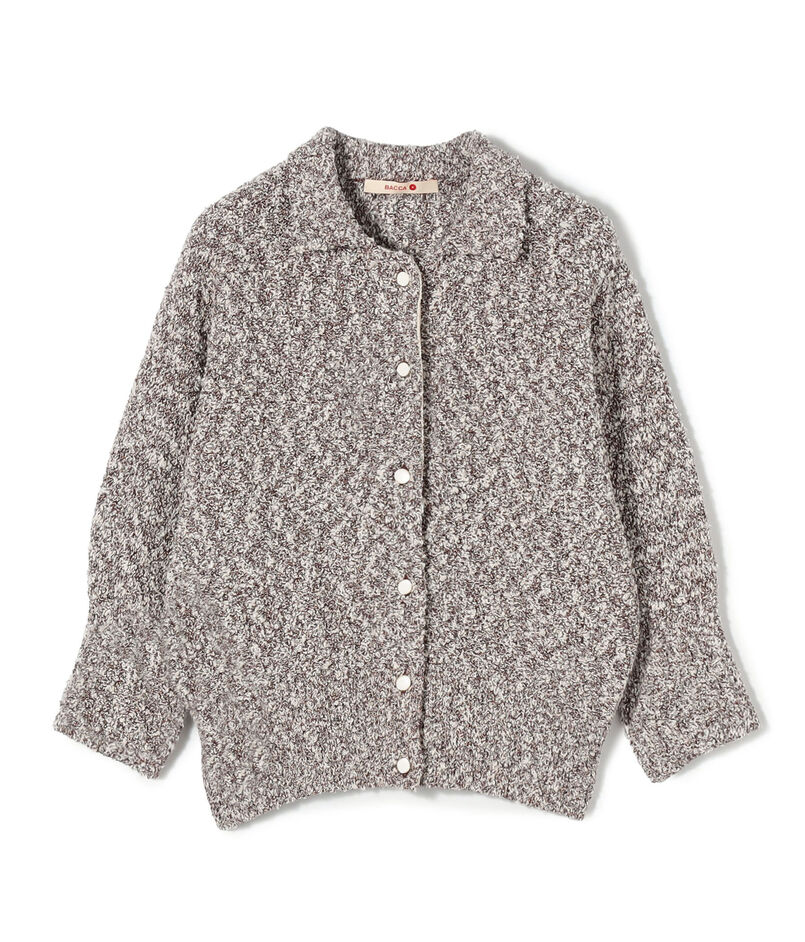 ファンシーヤーン ポロカラーカーディガン