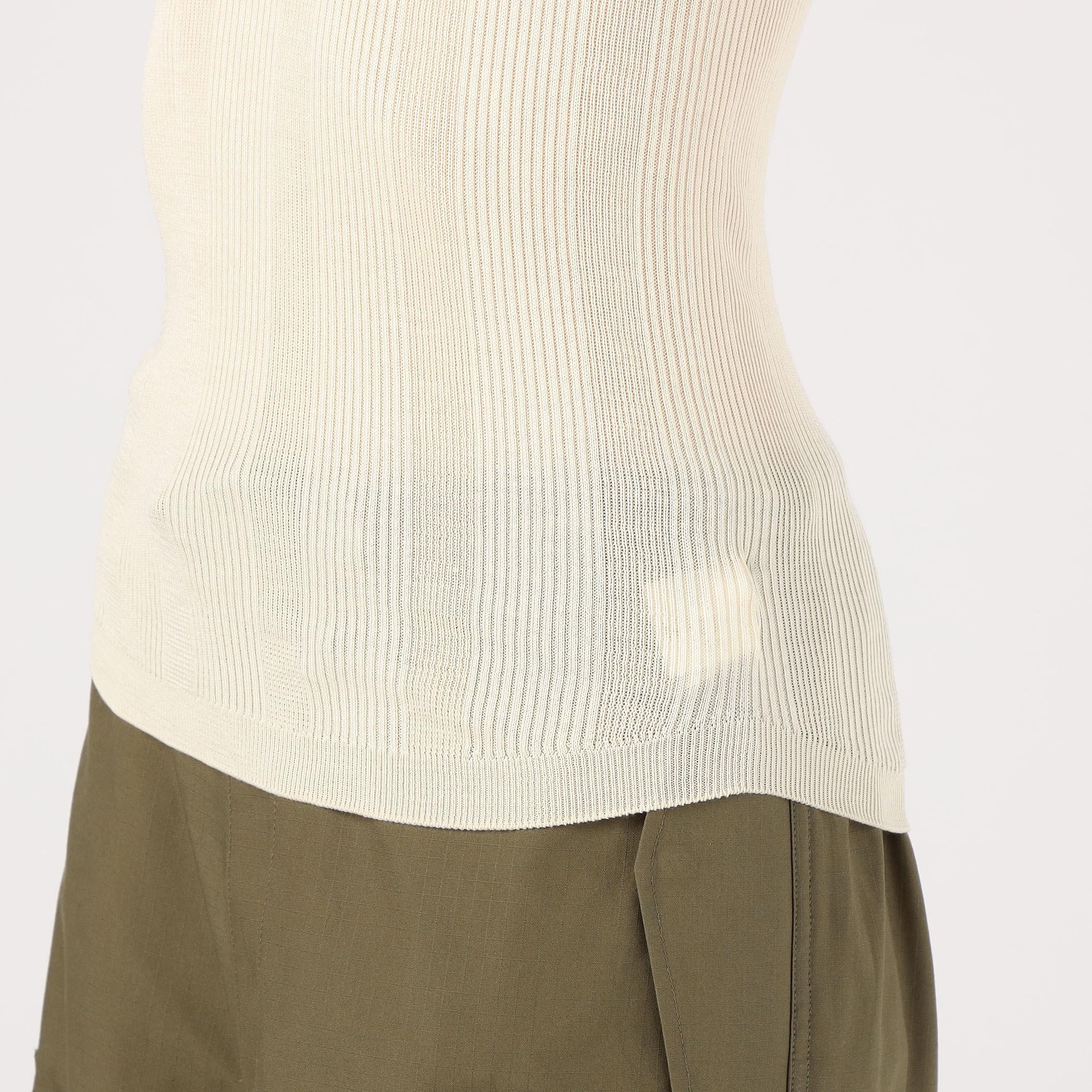 UNION LAUNCH WASHABLE SILK RIB TANK TOP タンクトップ