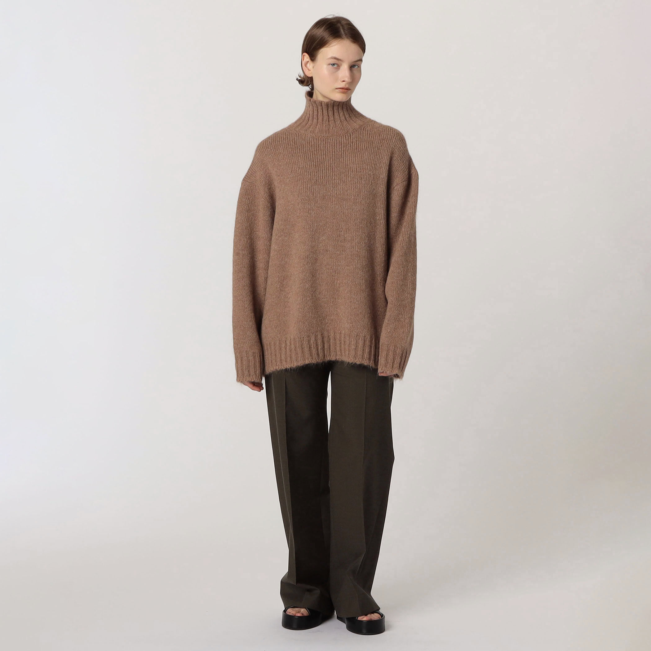 超美品】JIL SANDER ブラウン ウールニット