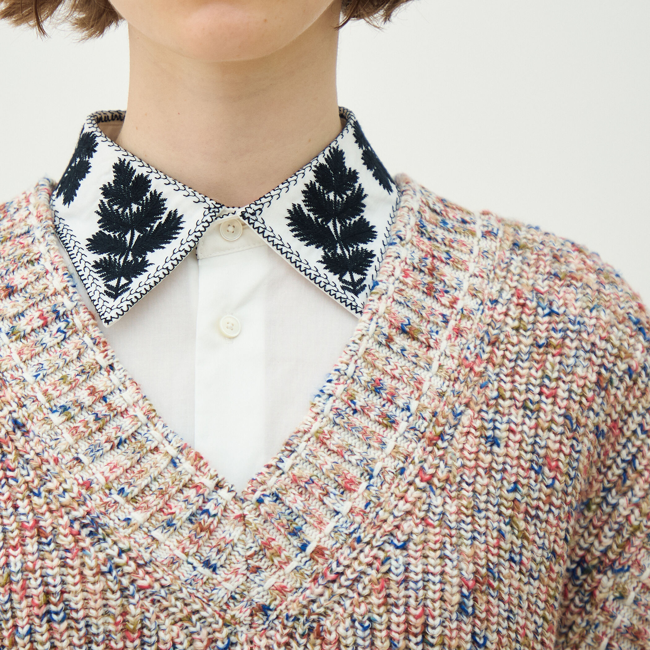 ハイブリットコットンツイーディー Vネックベスト｜トゥモローランド