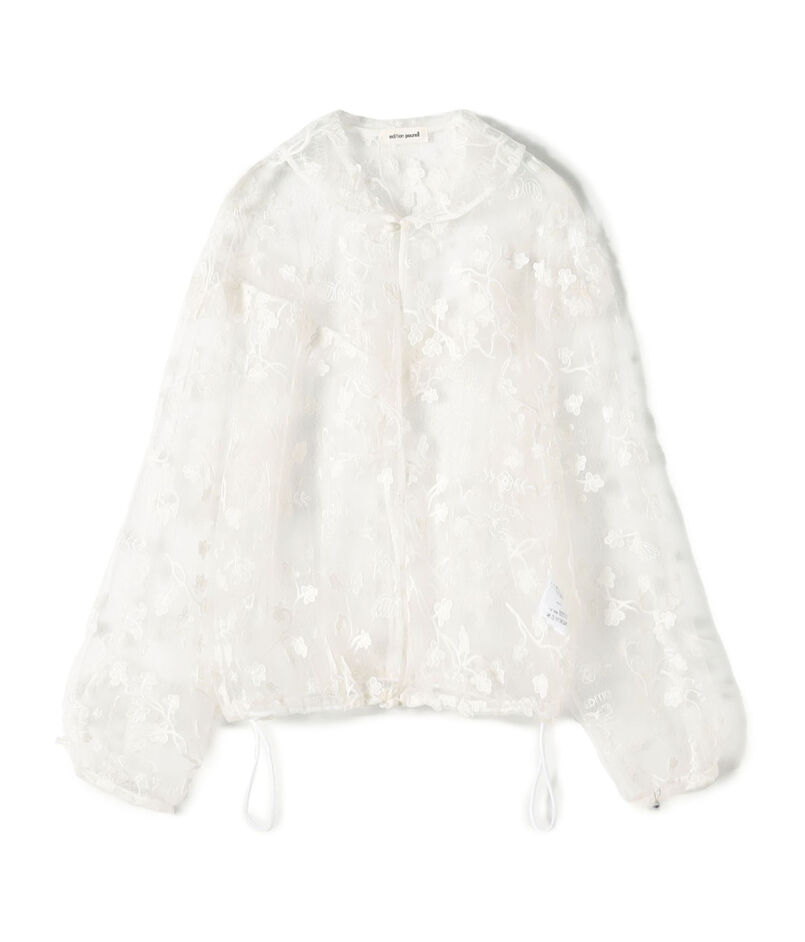 edition pourell トリコット エンブロイダリーブラウス