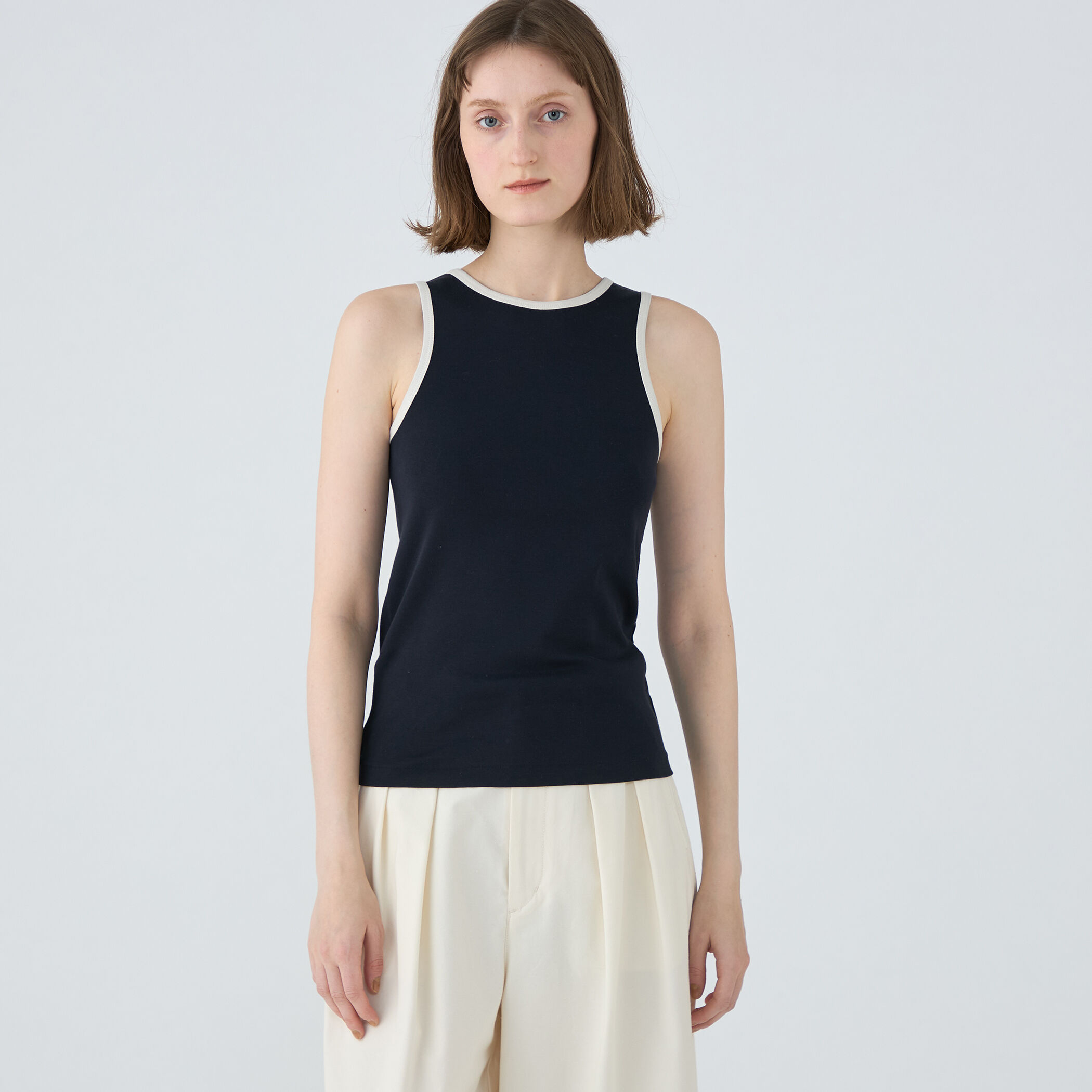 コットンジャージ トリムタンクトップ｜トゥモローランド 公式通販