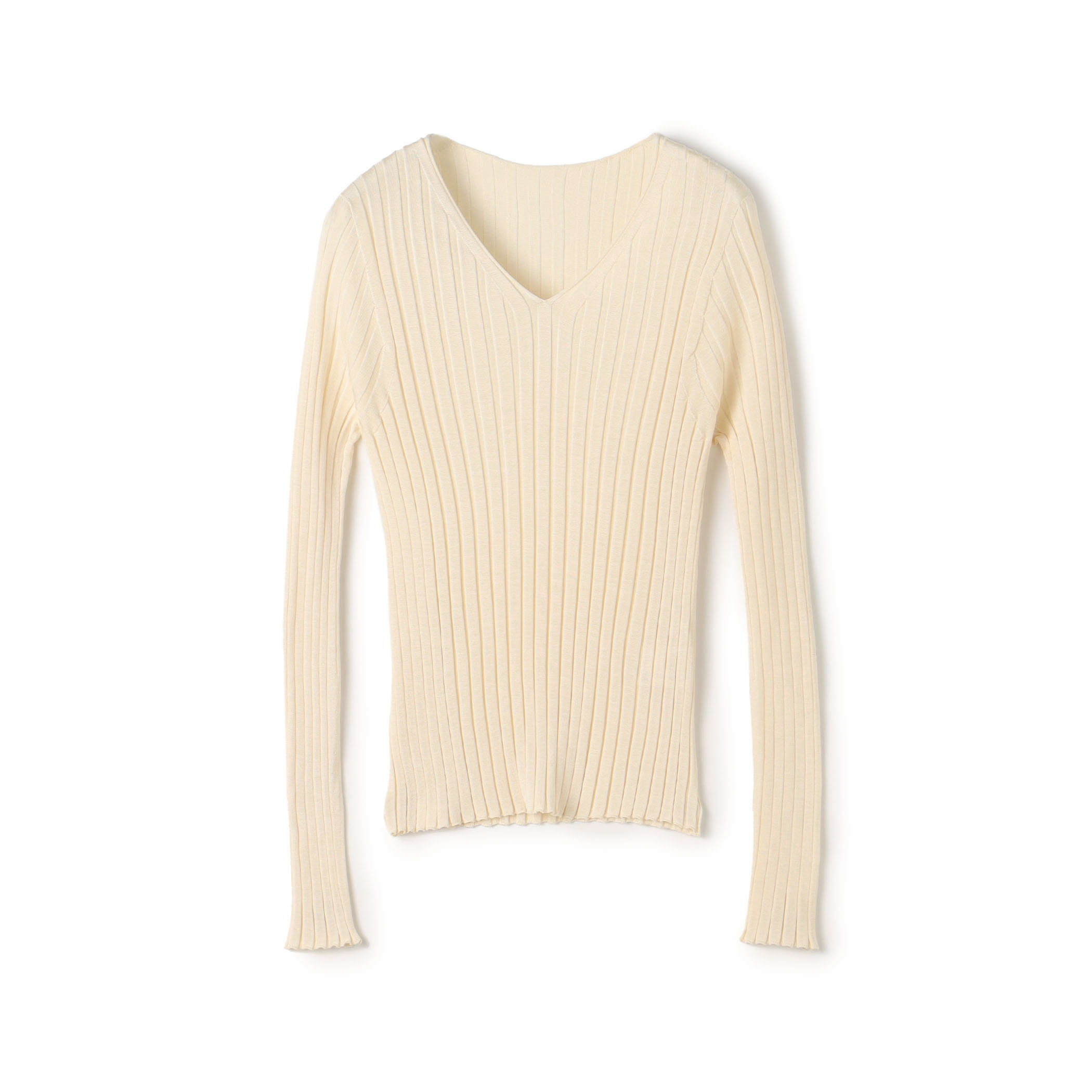 ドメスティックスパンシルク Vネックプルオーバー