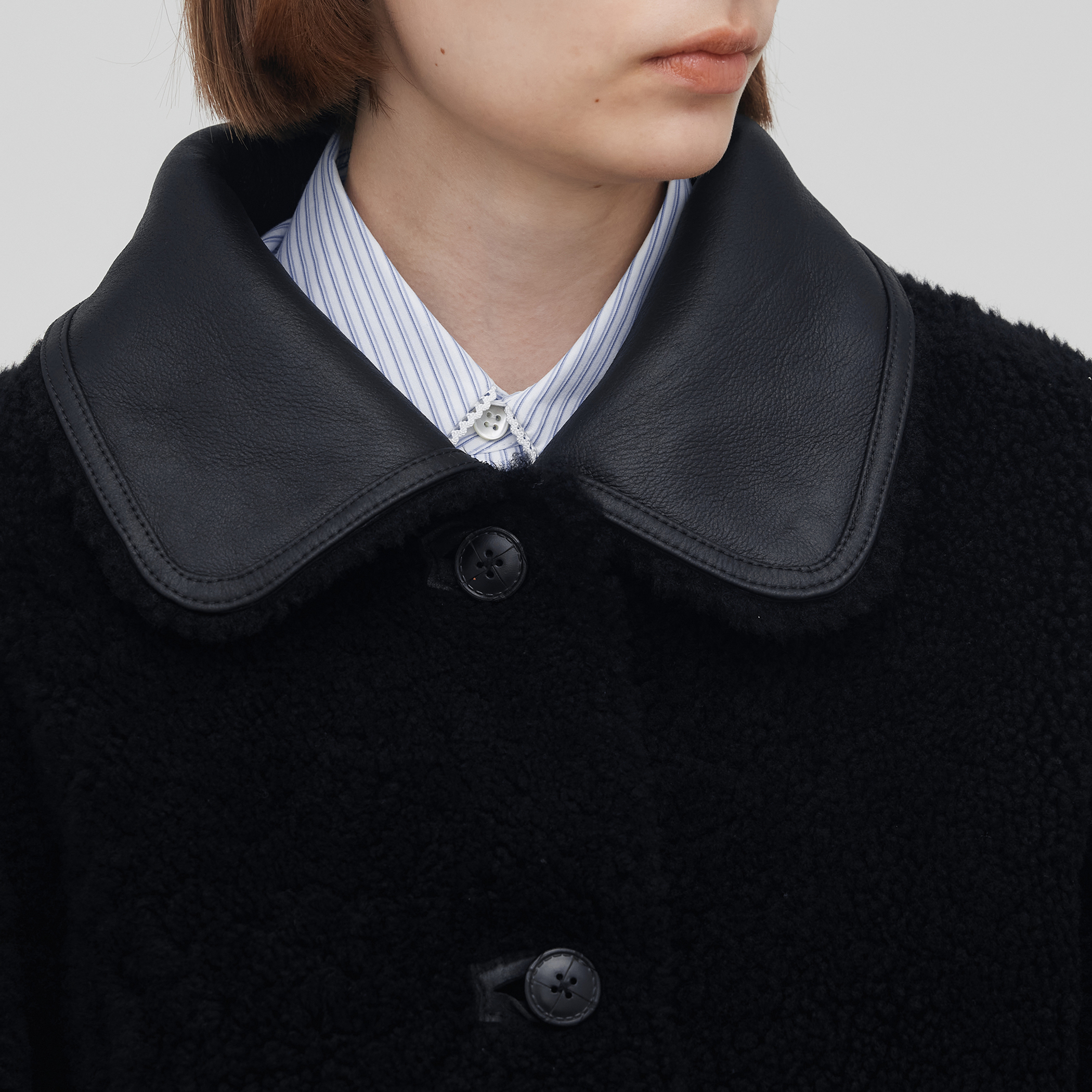 edition pourell リバーシブル ラムレザー ムートンコート