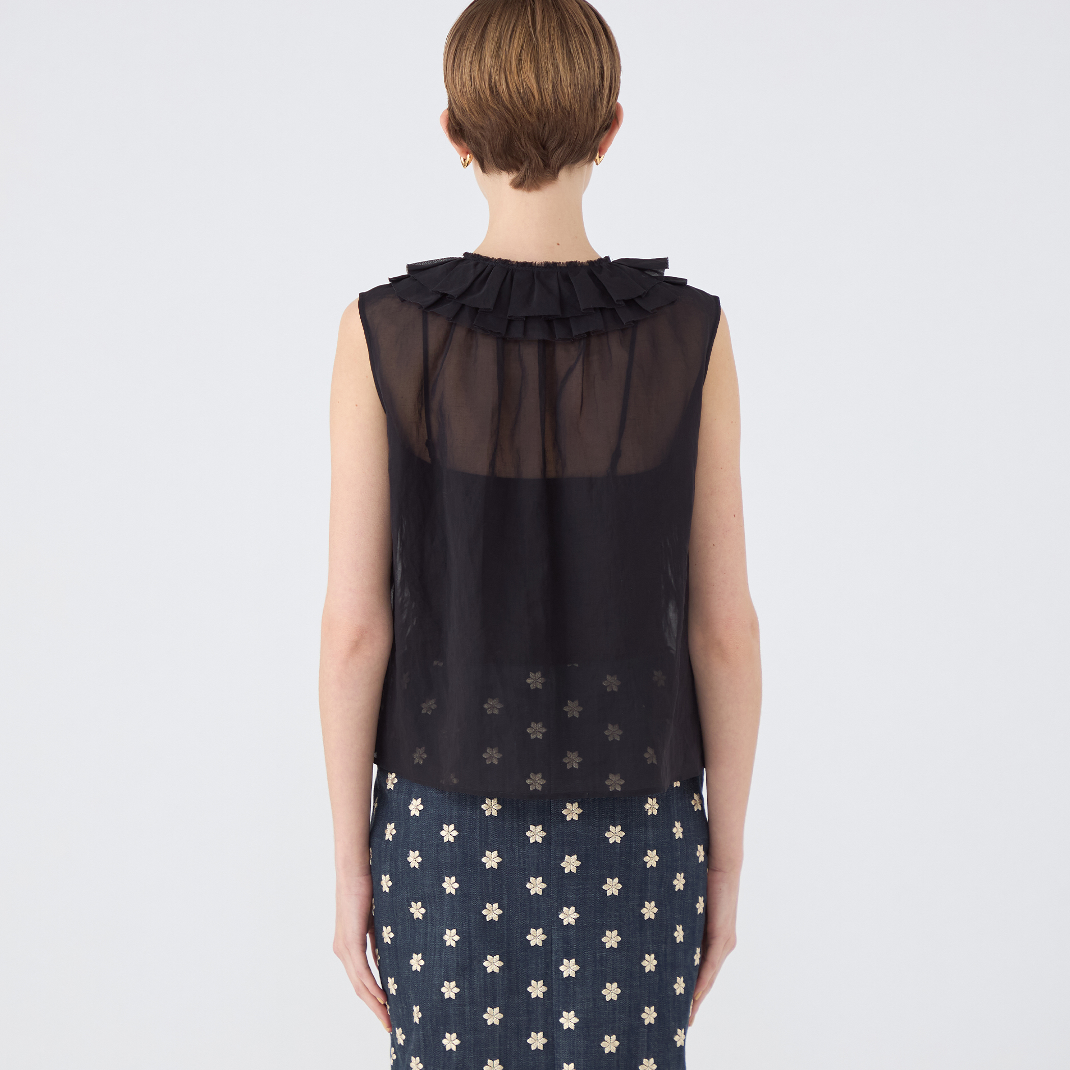 ルコットンオーガンジー スリーブレスブラウス｜トゥモローランド 公式通販 