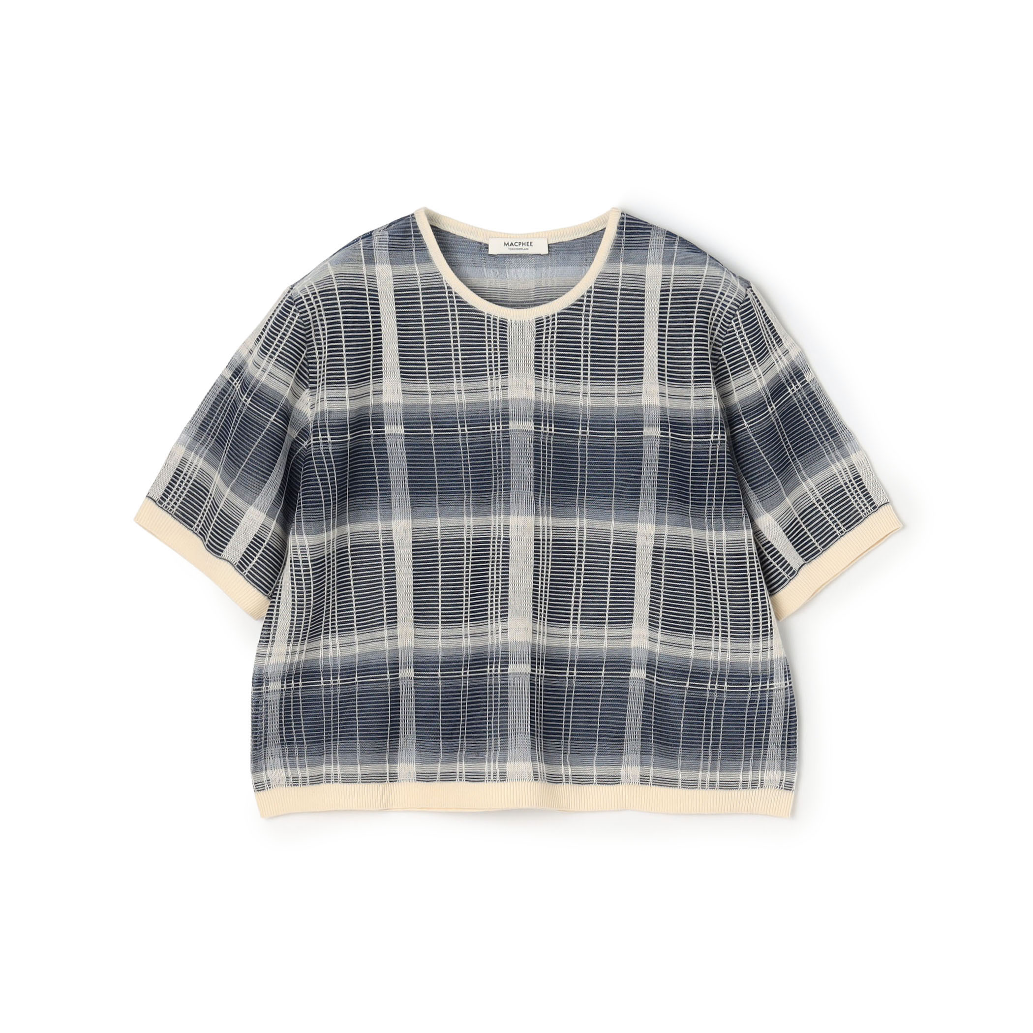 【WEB先行予約】シアーチェック ハーフスリーブプルオーバー