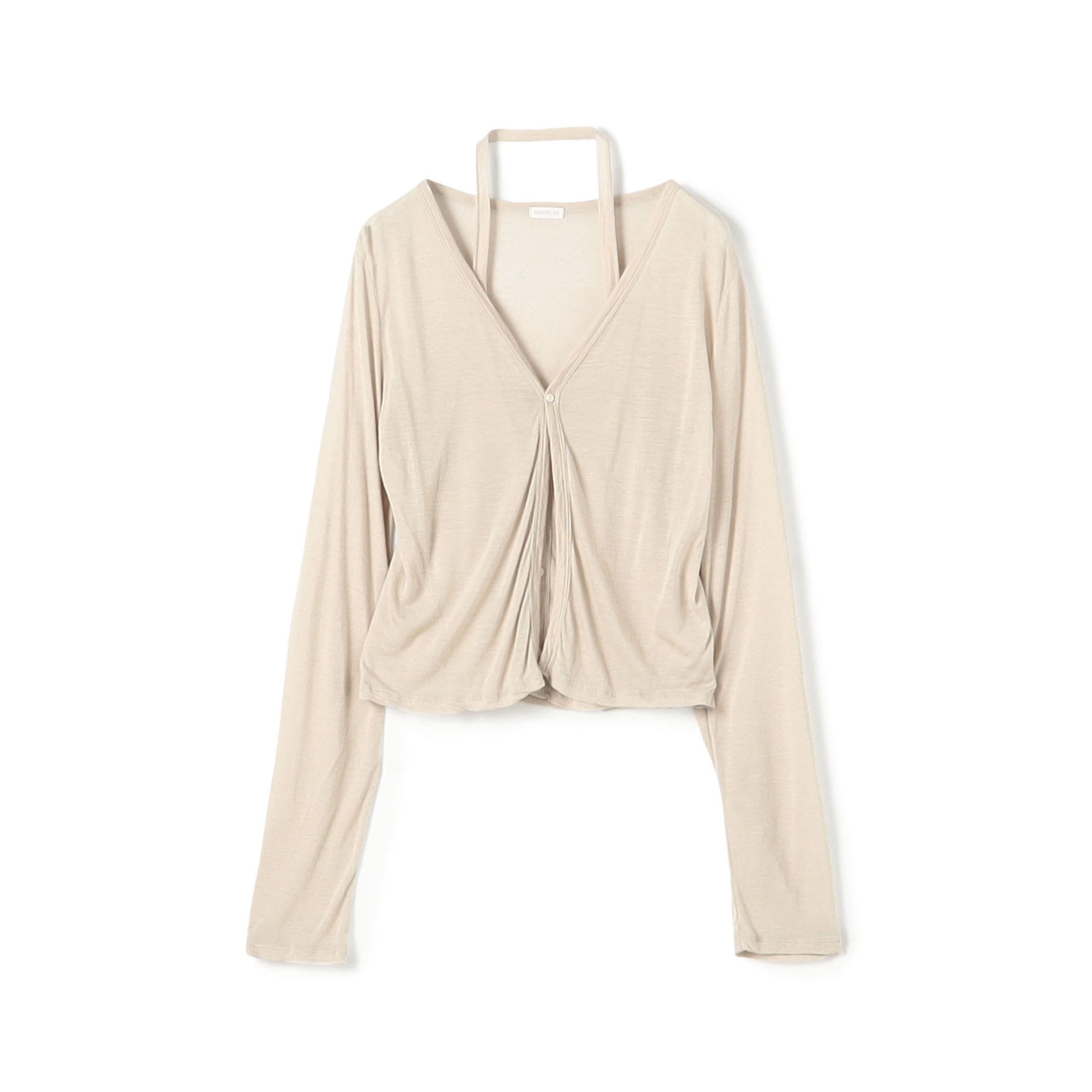 レーヨンカシミヤジャージー ホルターネックコンビカーディガン