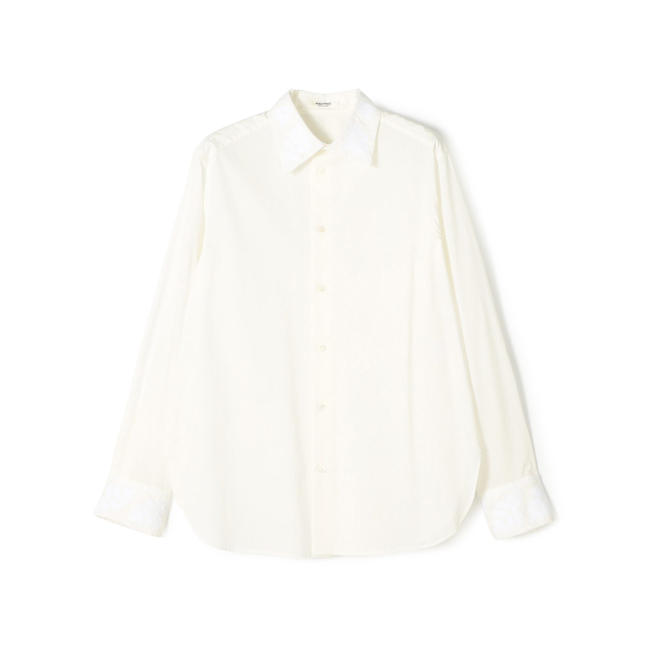 リーフエンブロイダリー レギュラーカラーシャツ