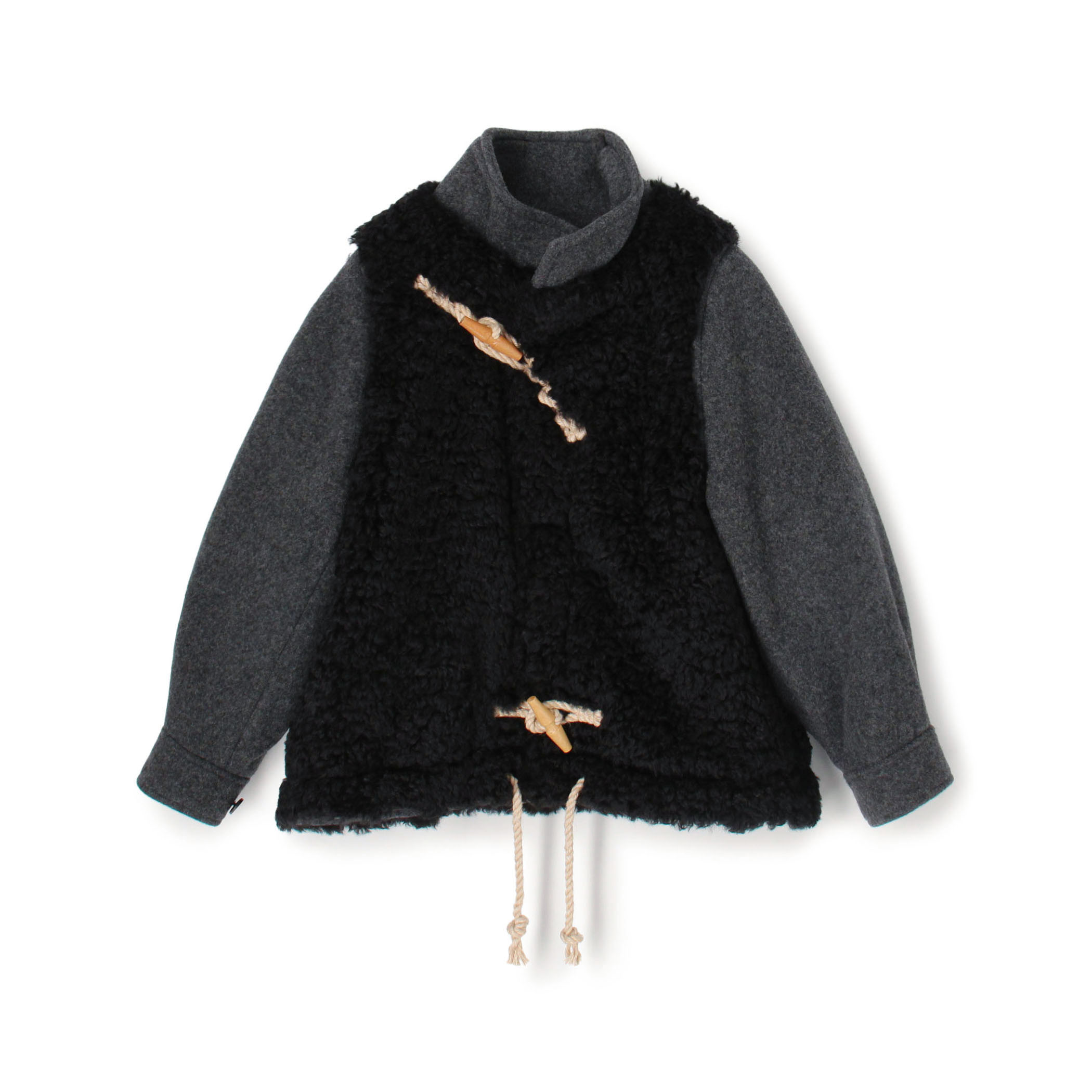 HYKE DOUBLE FACE FAUX SHEARLING DUFFEL JACKET ダッフルジャケット