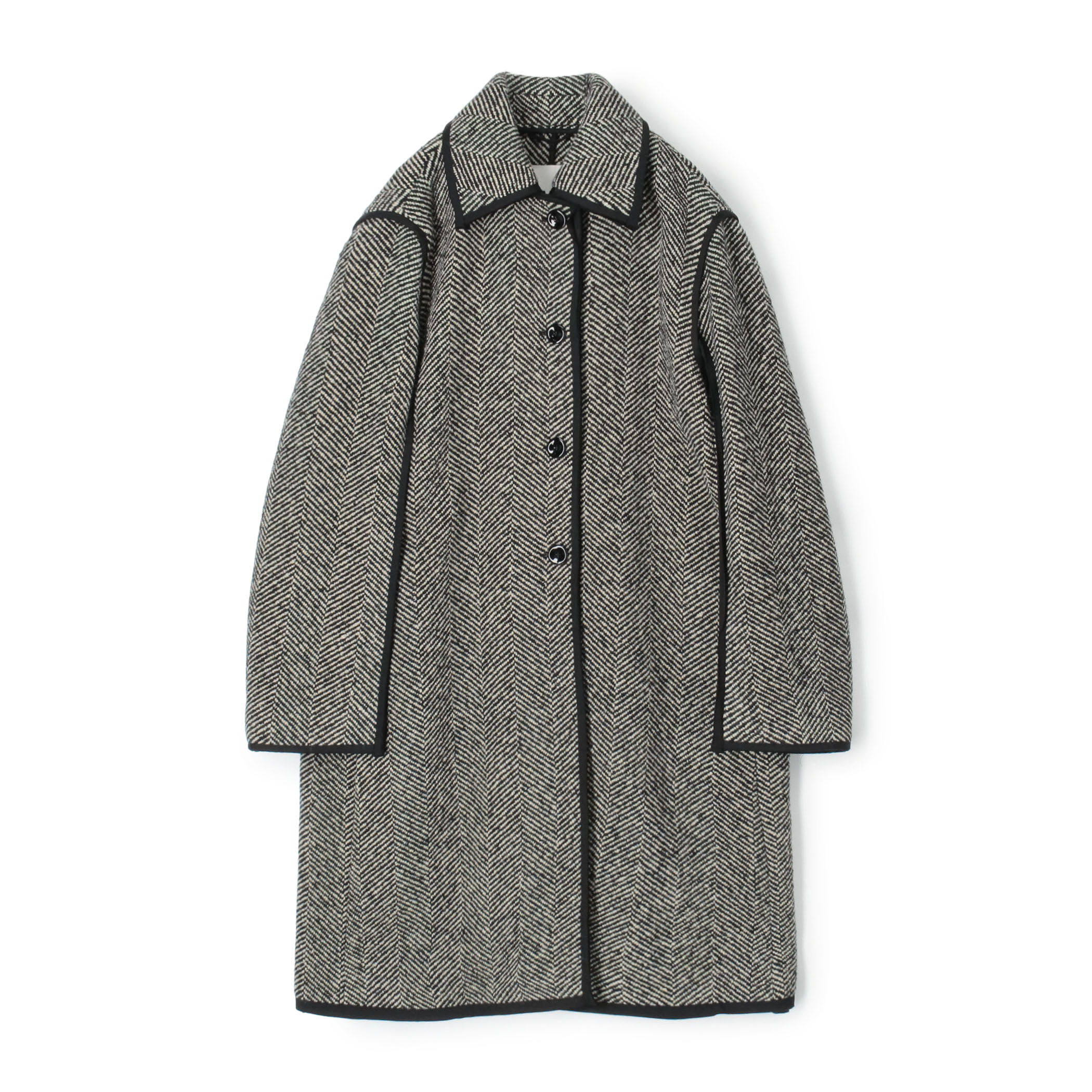 JIL SANDER COAT 65 W TRIM ヘリンボーン ステンカラーコート