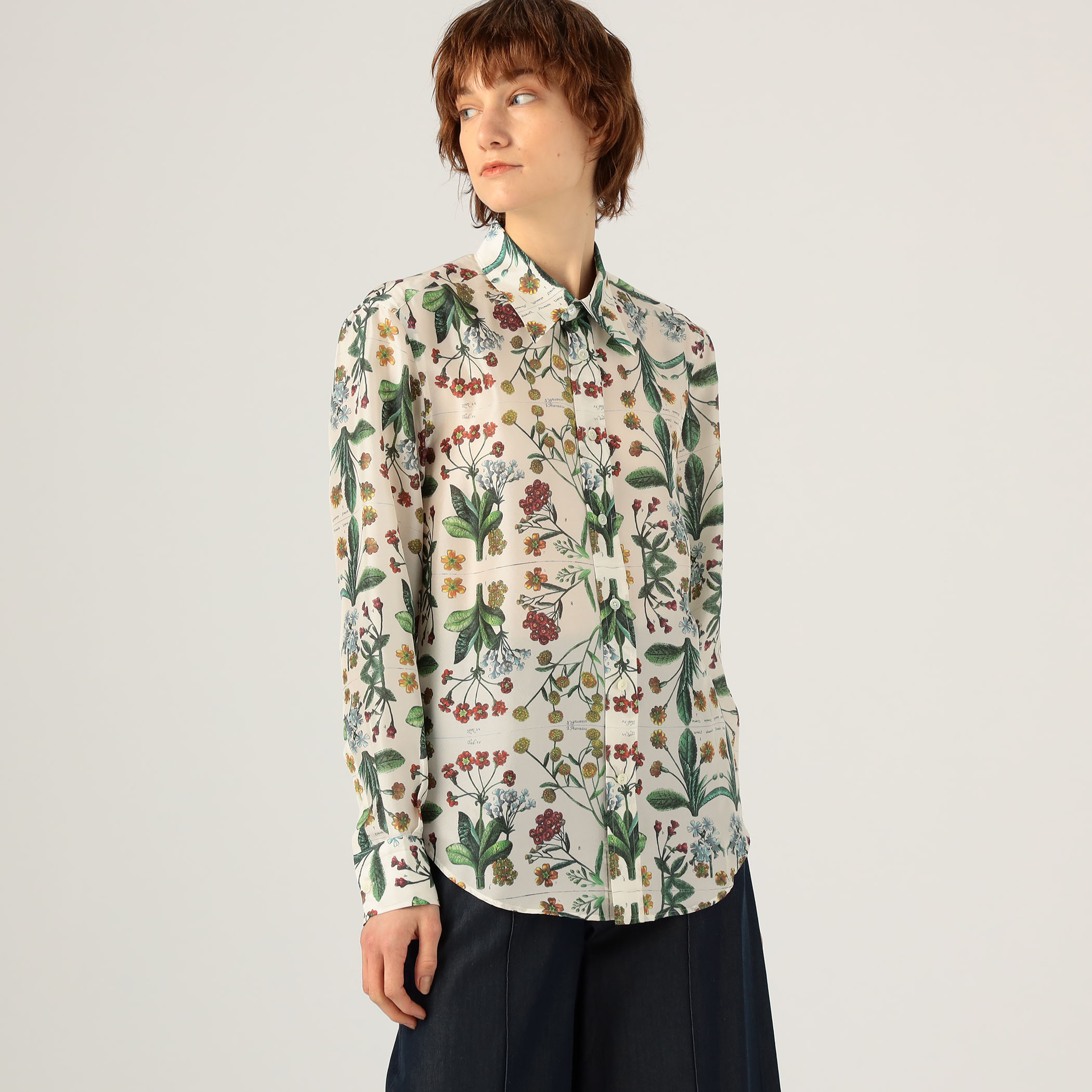 人気色 EQUIPMENT フラワープリント シルクシャツジャケット - 通販 
