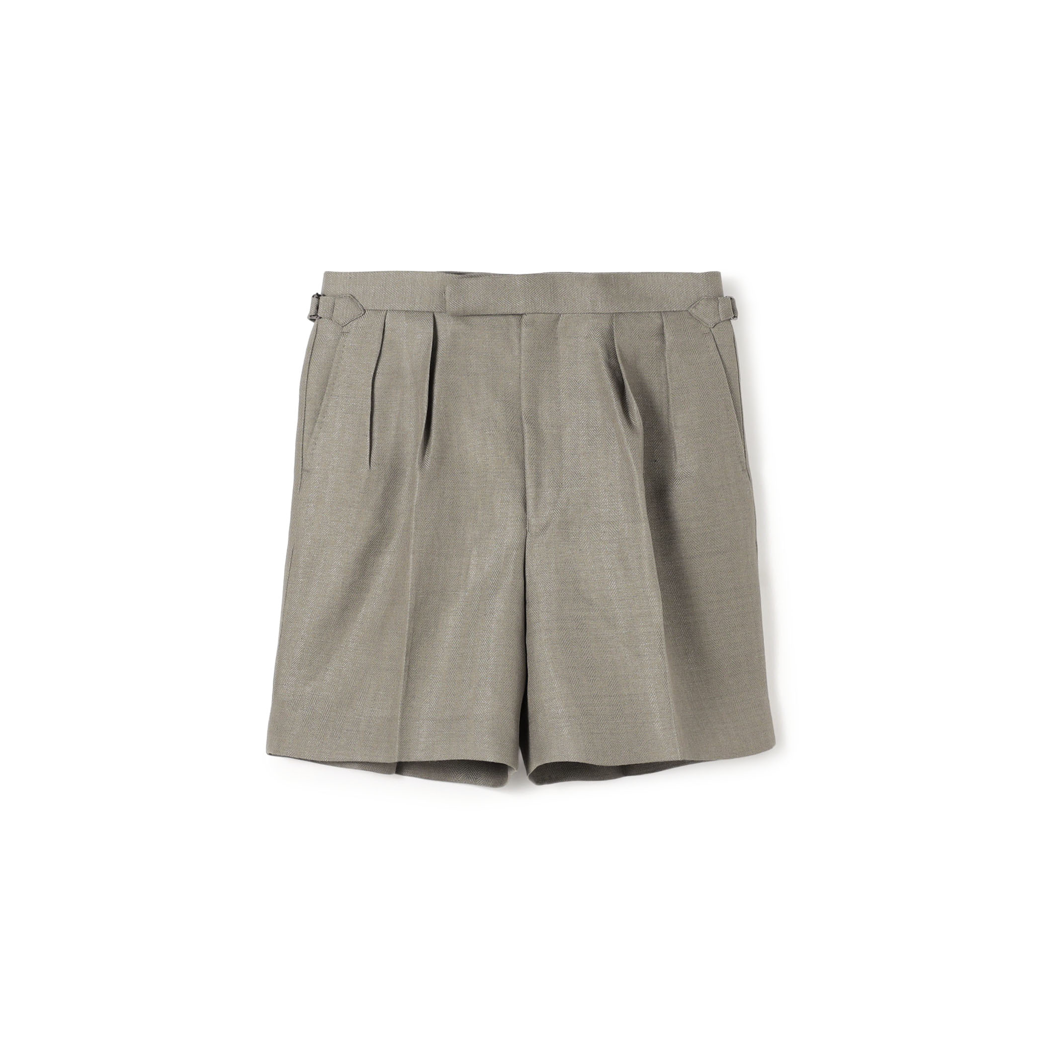 FUMIYA HIRANO OXFORD リネンウールヘリンボーン サイドアジャスターショーツ