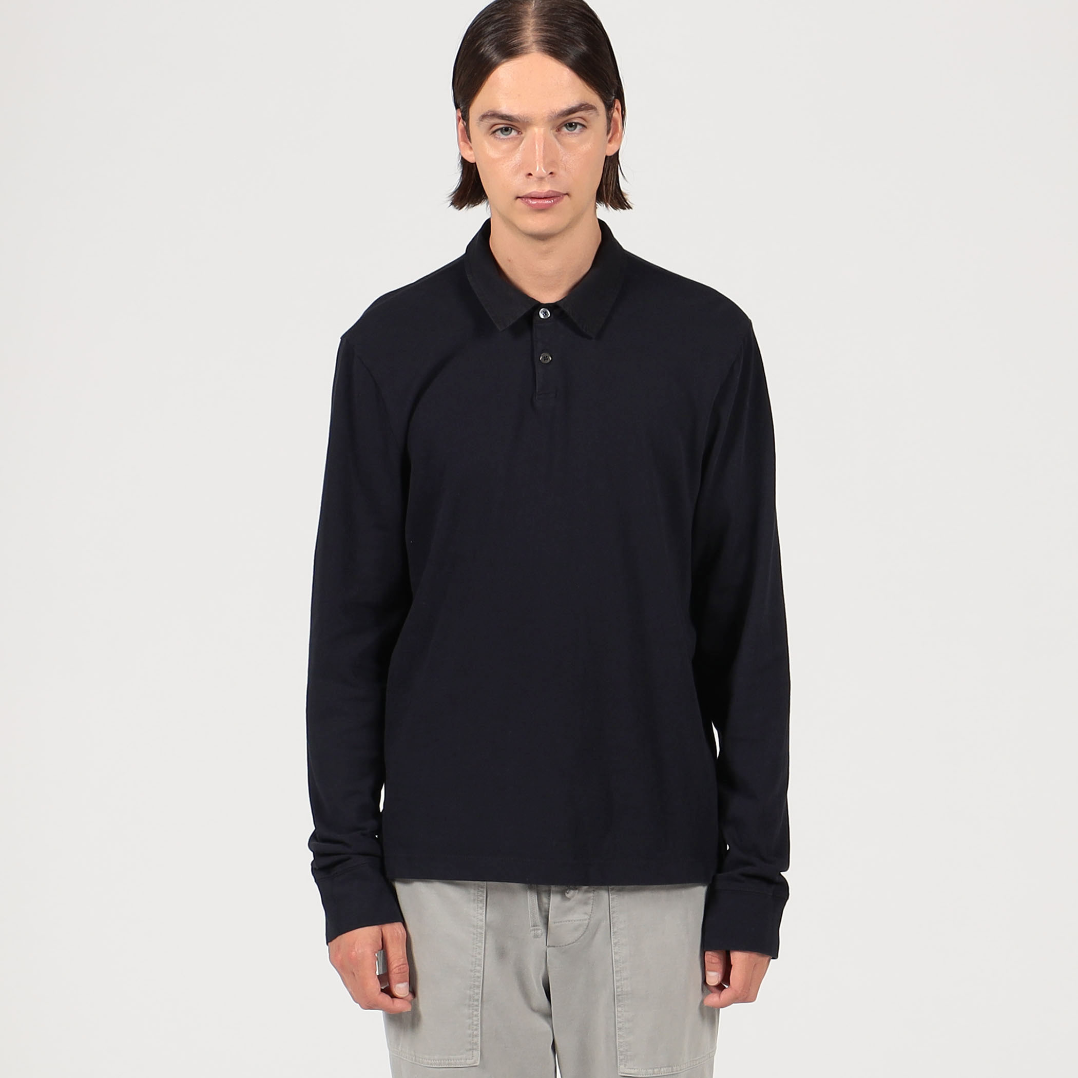 JAMES PERSE ロングスリーブポロシャツ James Perse ロングスリーブ ポロシャツ | ブルー | FARFETCH JP