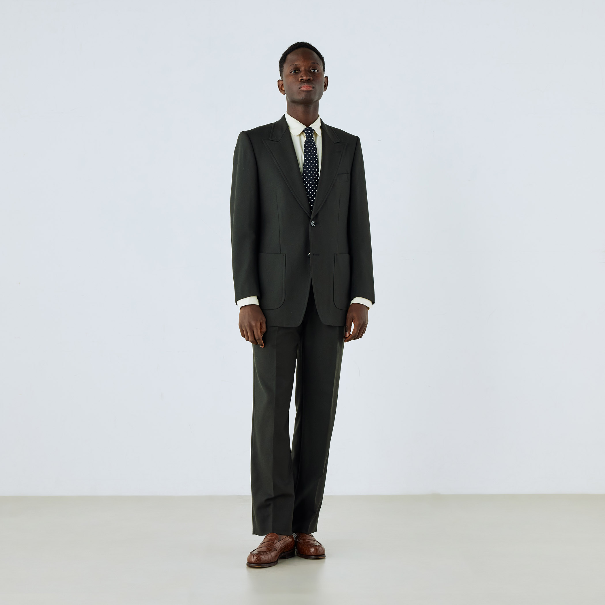 イミテーションウールツイードストレートスラックス CASPER JOHN（キャスパージョン）の「Imitation wool tweed