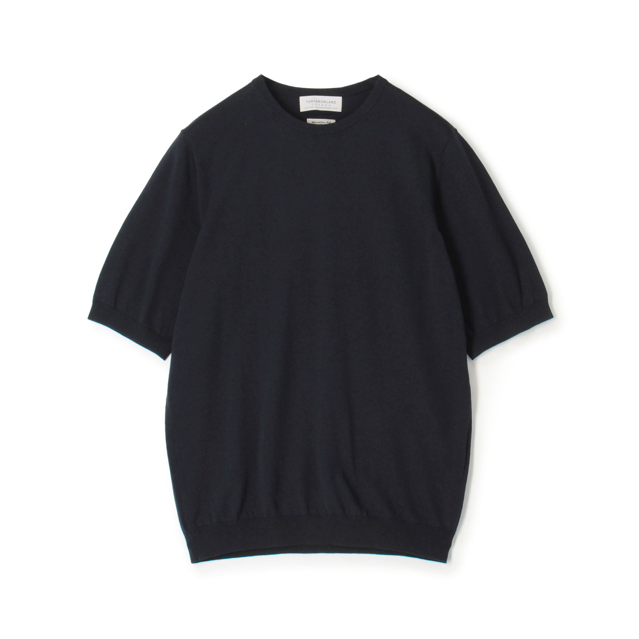 TOMORROWLAND tricot シルクコットン クルーネック半袖ニット SESIA